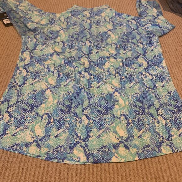 IBKUL Cora Jade Wmns M Long Vent Sleeve Mock Neck Sunshirt NEW Golf Logo - Picture 10 of 10